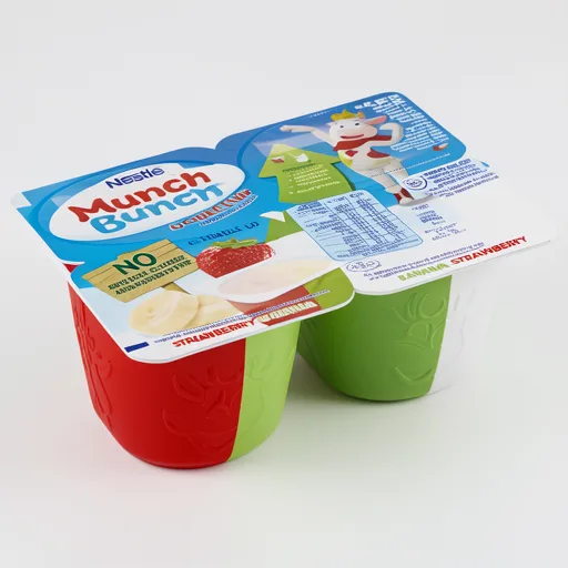 Munch Bunch Double Up Strawberry Banana Fromage Frais 4X85g