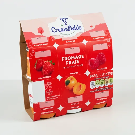 Creamfields Apricot Strawberry Raspberry Fromage Frais 12 X 50G