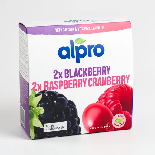 Alpro Blackberry Raspberry & Cranberry Soya Dairy Free Yoghurt Alternative 4x125g