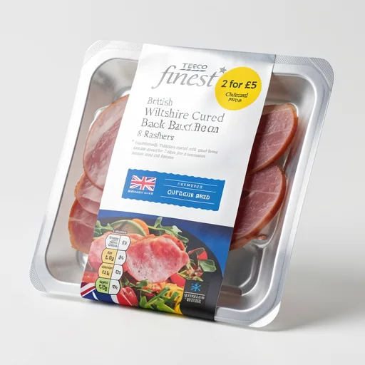 Tesco Finest Unsmoked Wiltshire Cured Back Bacon 8 Pack 240G