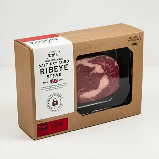 Tesco Finest AA Salt Dry Aged Beef Ribeye Steak 350g