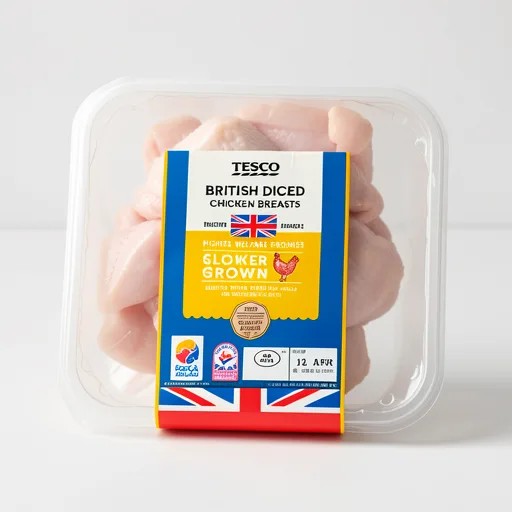 Tesco British Slower Grown Diced Breast 400g