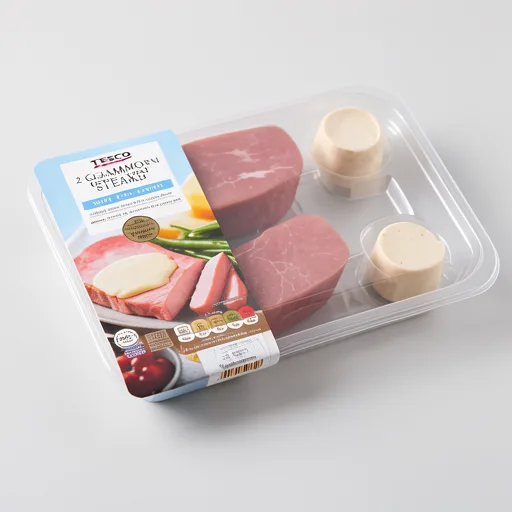 Tesco 2 Gammon Steaks with Rarebit Cheese Melt 300g