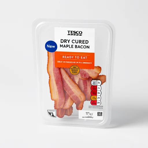 Tesco Maple Cooked Bacon 50g
