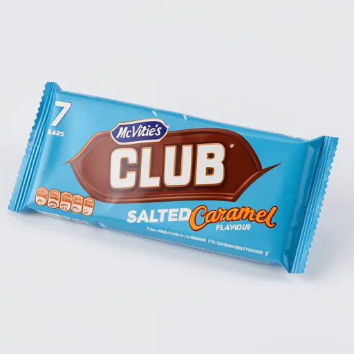 McVitie's McVitie's Club Salted Caramel Flavour Biscuit Bars Multipack 7 x 22g, 154g