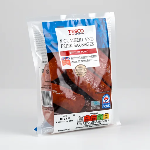 Tesco British Cumberland Sausages 8 Pack 454G