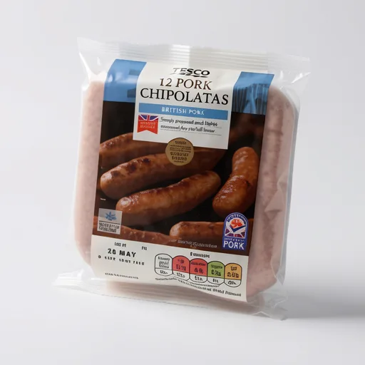 Tesco 12 Pork Chipolatas Chipolatas 375G