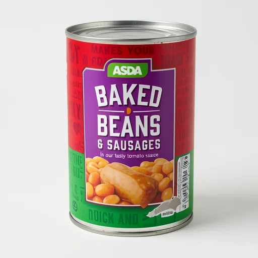 ASDA Baked Beans & Sausages in a Rich Tomato Sauce 405g