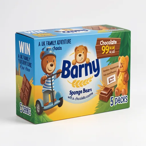 Barny Chocolate Soft Baked Bears Biscuits 5 Pack Multipack 125G