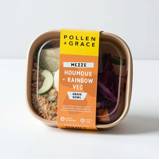 Pollen & Grace Mezze Houmous + Rainbow Veg Grain Bowl 275g