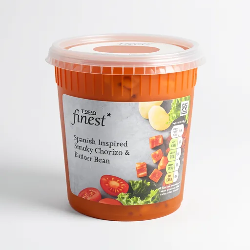 Tesco Finest Spanish Inspired Smoky Chorizo & Butterbean Soup 600g