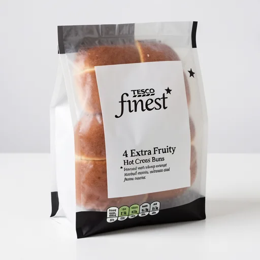 Tesco Finest Extra Fruity Hot Cross Buns 4 pack