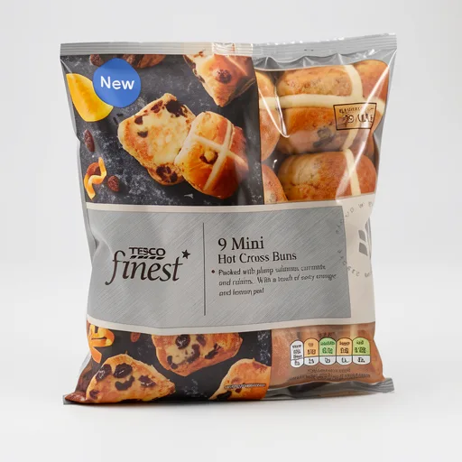 Tesco Finest Mini Hot Cross Buns 9 pack
