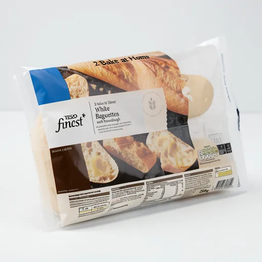 Tesco Finest Part Baked White Baguettes with Sourdough 2 Pack 250g
