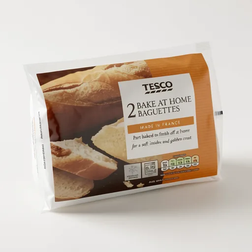 Tesco Homebake Part Baked White Baguettes 2 Pack