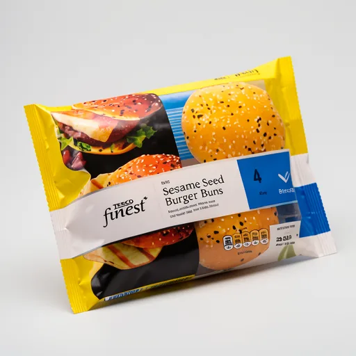 Tesco Finest Brioche Sesame Seed Burger Buns 4 pack