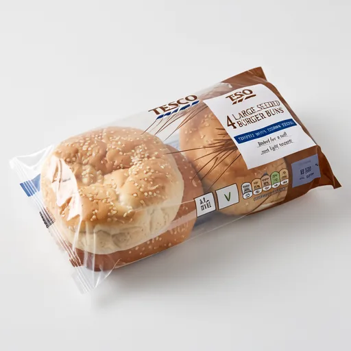 Tesco Seeded Large Burger Buns 4 Pack