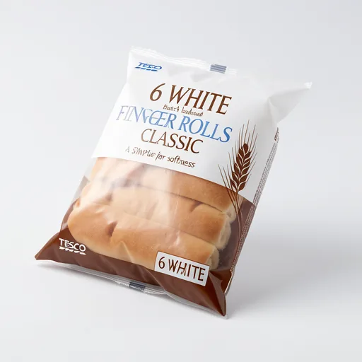 Tesco White Finger Rolls 6 Pack