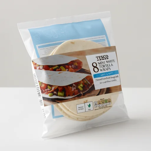 Tesco Mini White Tortilla Wraps Plain 8 Pack