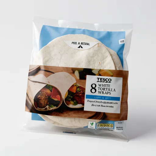 Tesco Plain White Tortilla Wraps 8 Pack