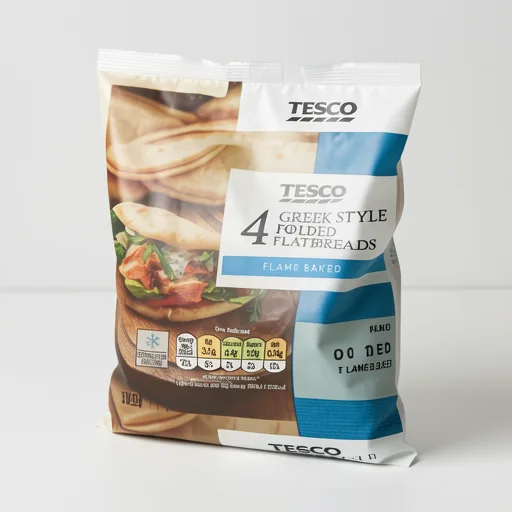 Tesco Greek Style Folded Flatbreads 4 Pack 340g