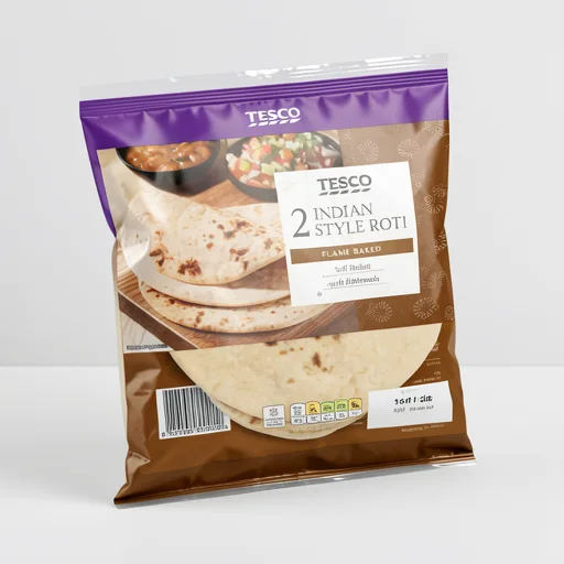 Tesco Indian Style Roti Flatbreads - Flame Baked