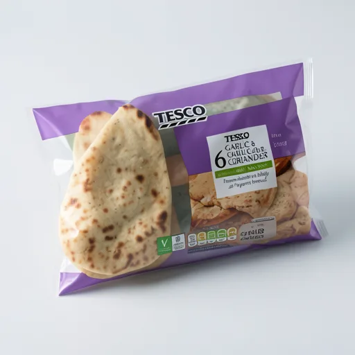 Tesco Mini Garlic & Coriander Naans 6 pack