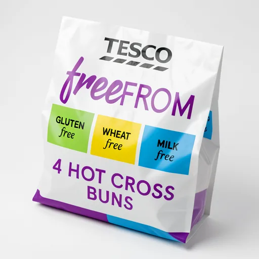 Tesco Free From Cinnamon Spiced Hot Cross Buns 4 Pack