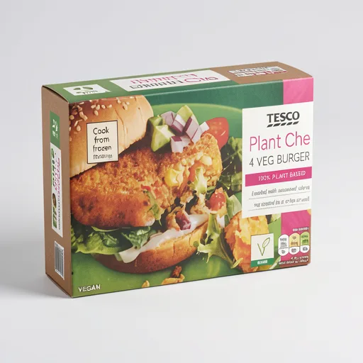 Tesco Plant Chef 4 Vegetable Burgers 454G