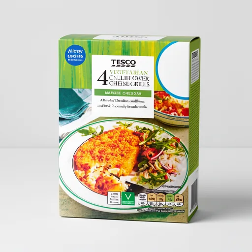 Tesco 4 Vegetarian Cauliflower Cheese Grills 397G