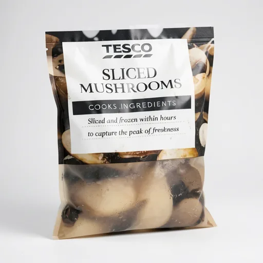 Tesco Frozen Sliced Mushrooms 500G