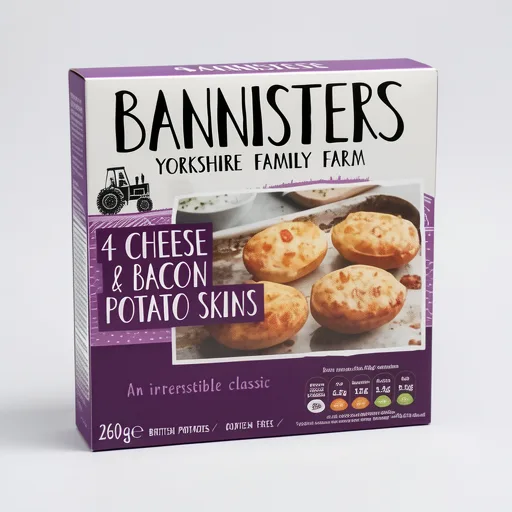 Bannisters Farm 4 Cheese & Bacon Potato Skins 260G