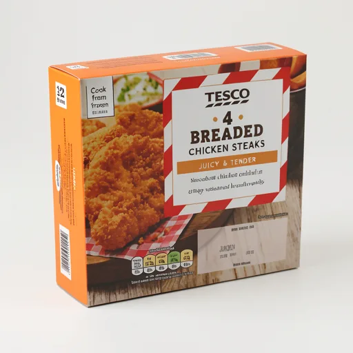 Tesco Breaded Chicken Steaks 4 Pack 380g