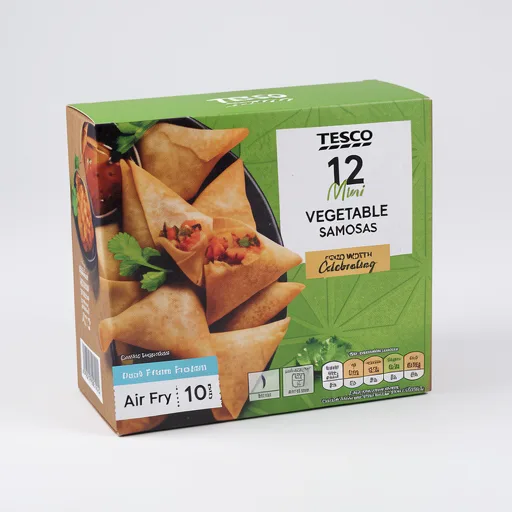Tesco Frozen 12 Vegetable Samosas 216G