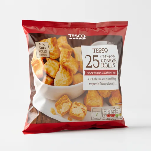 Tesco Cheese & Onion Rolls 25 Pack 375g