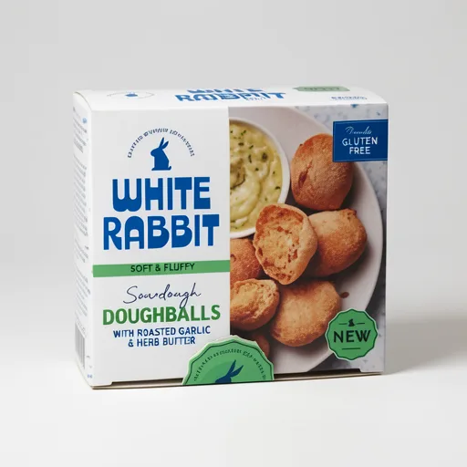 White Rabbit Gluten Free Sourdough Doughballs with Roasted Garlic Butter 8 Pack 140g