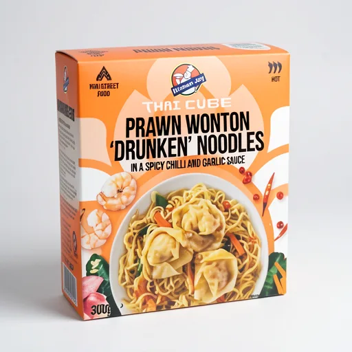 Kitchen Joy Thai Cube Prawn Wonton Drunken Noodles 300g