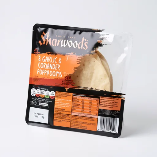 Sharwood's 8 Garlic & Coriander Poppadoms