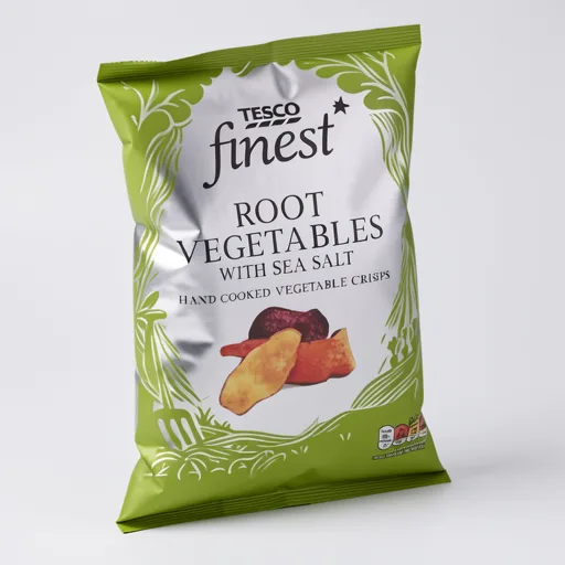 Tesco Finest Root Vegetable With Sea Salt Crisps 125G