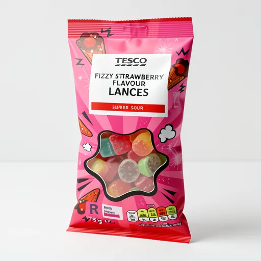 Tesco Fizzy Strawberry Flavour Lances 75G