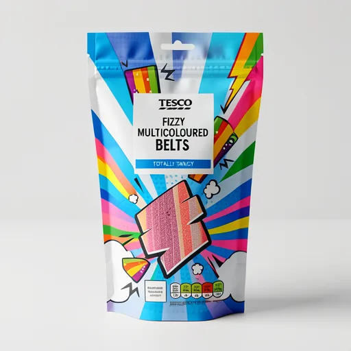 Tesco Fizzy Multicoloured Belts 75g