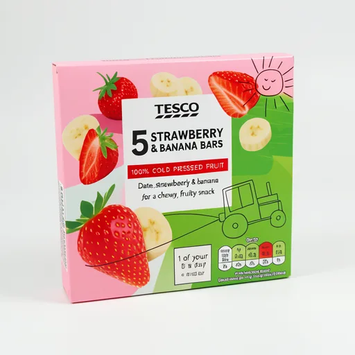 Tesco Strawberry & Banana Bars 5 x 30g