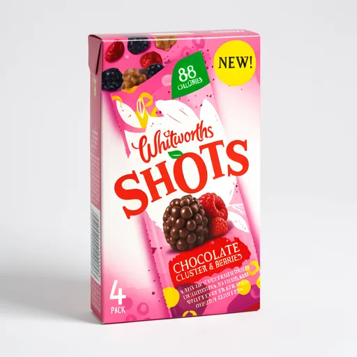 Whitworths Berry + Chocolate Clusters Shots 4 x 25g