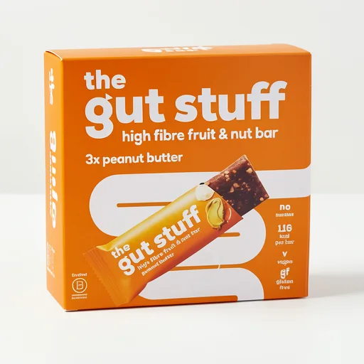 The Gut Stuff High Fibre Fruit & Nut Bar - Peanut Butter 3 x 35g