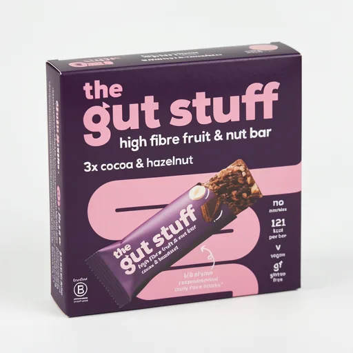 The Gut Stuff High Fibre Fruit & Nut Bar - Cocoa & Hazelnut 3 x 35g