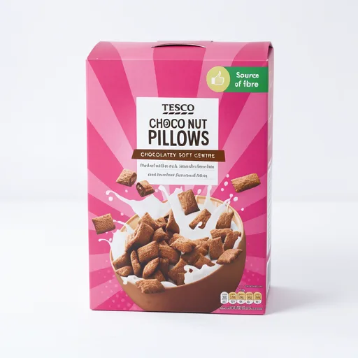 Tesco Choco Nut Pillows Cereal 375g