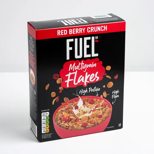 FUEL10K Red Berry Multigrain Flakes High Protein Breakfast Cereal 350g