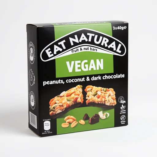 Eat Natural Fruit & Nut Vegan Peanuts Coconut & Dark Chocolate 40g X 3