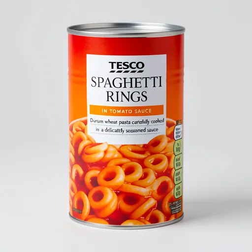 Tesco Spaghetti Rings In Tomato Sauce 410G
