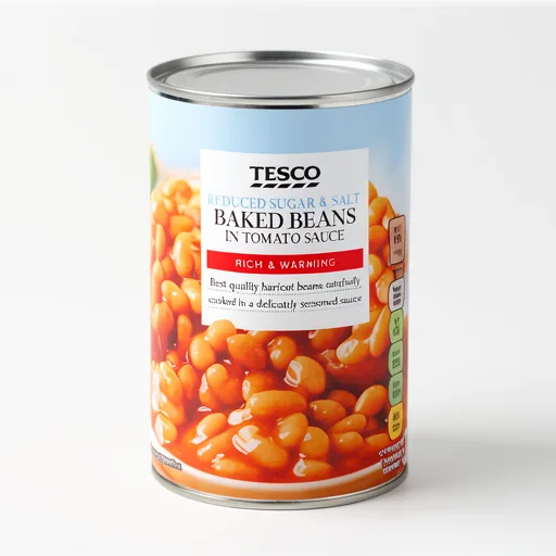Tesco Reduced Sugar And Salt Baked Beans In Tomato Sauce 420G